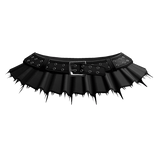 ┊♰ ꒱ gothic belted denim mini skirt  3.0 ꒰black꒱