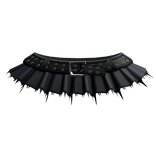 ┊♰ ꒱ gothic belted denim mini skirt  3.0 ꒰blue꒱