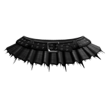 ┊♰ ꒱ gothic belted plaid mini skirt  3.0 ꒰black꒱