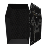 ♱ - Gothic Black Bat Coffin w/ Door