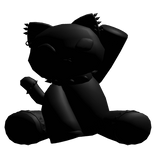 gothic black cat studded plushie holding onto u