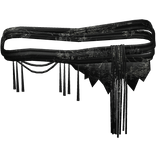 Gothic Black Ratty Waist Scarf