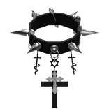 ⛧ Gothic Black Spiked Cross Choker (3.0)