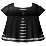 gothic black top & white striped dress 3.0