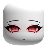 Gothic Bloom Face With Red Eyes - White