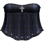 Gothic Blue Plaid Ruffle Dress
