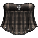 Gothic Brown Plaid Ruffle Dress