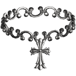 Gothic Chrome Cross Silver Necklace Chain