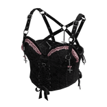 Gothic Coquette Corset Top (Black)