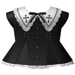 gothic cross doll victorian dress in black