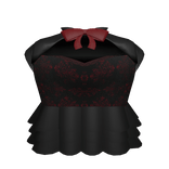 ☆ Gothic Dark Red Lace Ribbon Dress