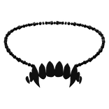 Gothic emo beaded necklace with teeth in black 3.0