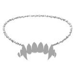 Gothic emo beaded necklace with teeth in white 3.0