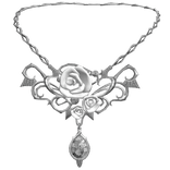 Gothic Emo Rose Diamond Necklace