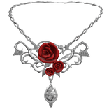 Gothic Emo Rose Diamond Necklace