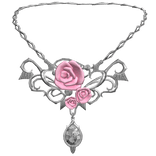 Gothic Emo Rose Diamond Necklace