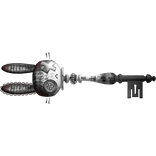 🖤 gothic emo skeleton bunny key in white