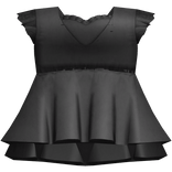 gothic fatal horror protag ruffled dress black
