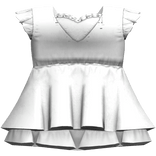 gothic fatal horror protag ruffled dress white