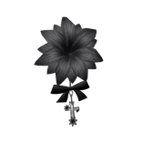 gothic flower w/ bow + cross black emo hairclip