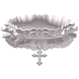 gothic frilly ruffle lace choker - baby pink 3.0