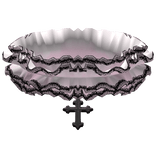 gothic frilly ruffle lace choker - black pink 3.0