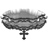 gothic frilly ruffle lace choker - white black 3.0