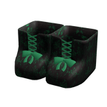 Gothic Green Lace Ribbon Socks 3.0