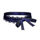 Gothic Kawaii Lace Ribbon Bow Choker Dark Blue
