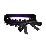 Gothic Kawaii Lace Ribbon Bow Choker Dark Purple