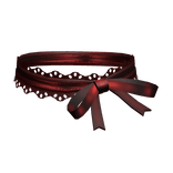 Gothic Kawaii Lace Ribbon Bow Choker Dark Red