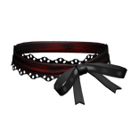 Gothic Kawaii Lace Ribbon Bow Choker Dark Red
