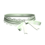 Gothic Kawaii Lace Ribbon Bow Choker Light Green