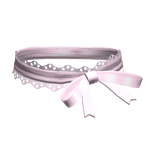 Gothic Kawaii Lace Ribbon Bow Choker Light Pink