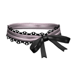 Gothic Kawaii Lace Ribbon Bow Choker Pink & Black