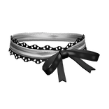 Gothic Kawaii Lace Ribbon Bow Choker White & Black