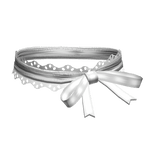 Gothic Kawaii Lace Ribbon Bow Choker White