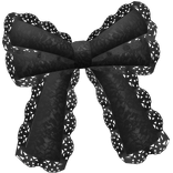 gothic lace bow (left) black