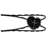 † : gothic lace cross ribbon eyepatch black