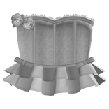 gothic lace doll corset w roses in white