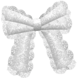 gothic lace hair bow (left) white