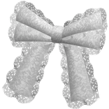 gothic lace hair bow (right) white