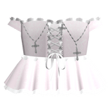 gothic lace off shoulder corset dress 3.0 pink