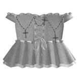 gothic lace off shoulder corset dress 3.0 white