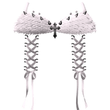 ┊♰ ꒱ gothic lace pierced spiked top 3.0 ꒰pink꒱ 