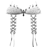 ┊♰ ꒱ gothic lace pierced spiked top 3.0 ꒰white꒱ 
