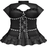 Gothic Lace Ruffled Buckle Dress in Black