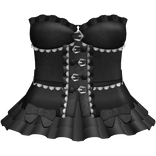 Gothic Lace Ruffled Buckle Dress in Black