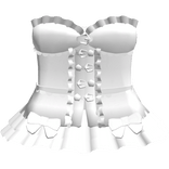 Gothic Lace Ruffled Buckle Dress in White