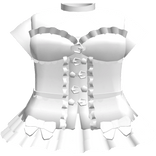 Gothic Lace Ruffled Buckle Dress in White